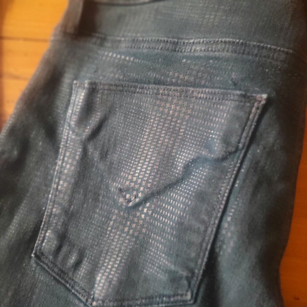 Hudson Women's Dark Green Plaid Scoring w/Sheen Skinny Jean - Size 28 - Picture 11 of 11